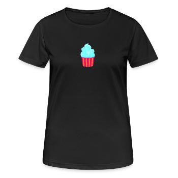 Cream Cream Cup Strips Cyan Summer Cream - Women's Breathable T-Shirt - black - Front - AI Model Female 172 light (172cm)