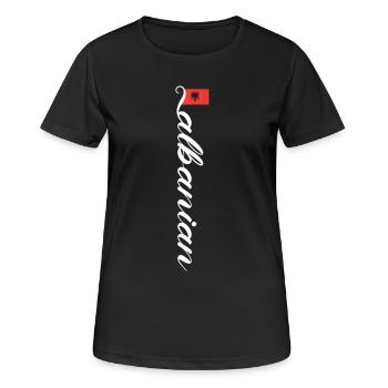 Albanien - Frauen T-Shirt atmungsaktiv - Schwarz - Vorne - AI Model Female 172 light (172cm)