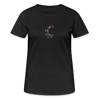 Motif de chaîne d’engrenage circulaire - T-shirt respirant Femme - noir - Devant - AI Model Female 172 light (172cm)