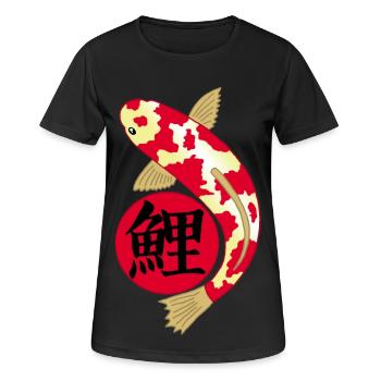 Poisson japonais et manga - T-shirt respirant Femme - noir - Devant - AI Model Female 172 light (172cm)
