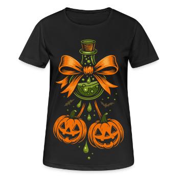 Halloween magic potion with pumpkins - Women's Breathable T-Shirt - black - Front - AI Model Female 172 light (172cm)