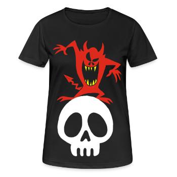 Demon on a Skull - Women's Breathable T-Shirt - black - Front - AI Model Female 172 light (172cm)