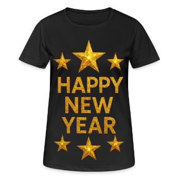 Bonne année Vedette du Nouvel An Nouvel An Nouvelle Année - T-shirt respirant Femme - noir - Devant - AI Model Female 172 light (172cm)