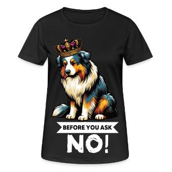 Avant de demander aux Australian Shepherds Aussie Aussies - T-shirt respirant Femme - noir - Devant - AI Model Female 172 light (172cm)