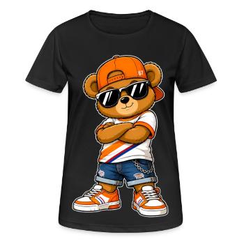 Deutschland bär Sonnenbrille Flaggen Art - Frauen T-Shirt atmungsaktiv - Schwarz - Vorne - AI Model Female 172 light (172cm)