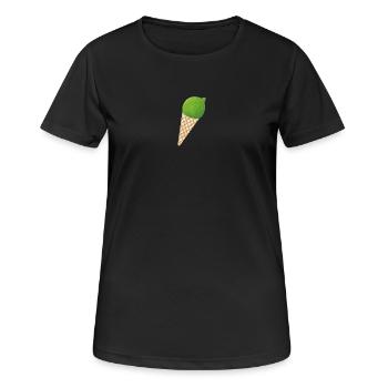 Glace au citron vert Glace d’été Citron Fruit Vacances - T-shirt respirant Femme - noir - Devant - AI Model Female 172 light (172cm)