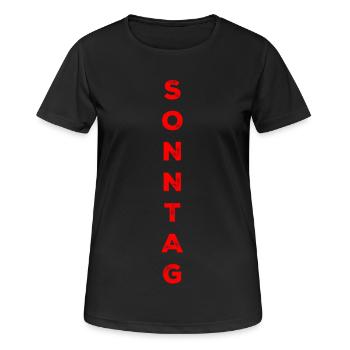 Dimanche - rouge - T-shirt respirant Femme - noir - Devant - AI Model Female 172 light (172cm)