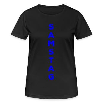 Saturday - blue - Women's Breathable T-Shirt - black - Front - AI Model Female 172 light (172cm)