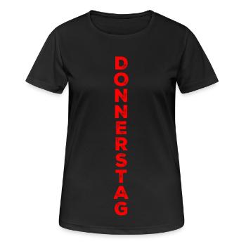 Jeudi - rouge - T-shirt respirant Femme - noir - Devant - AI Model Female 172 light (172cm)