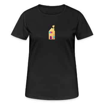 Maison Or Fenêtre Coeurs Maison Maison Hygge - T-shirt respirant Femme - noir - Devant - AI Model Female 172 light (172cm)
