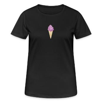 Eiscreme Icecream Eis Waffel Eiskrem Eisdiele lila - Frauen T-Shirt atmungsaktiv - Schwarz - Vorne - AI Model Female 172 light (172cm)