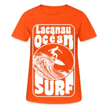LACANAU - T-shirt respirant Femme - orange néon - Devant - AI Model Female 172 dark (172cm)