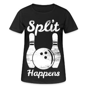 Bowling Split - Women's Breathable T-Shirt - black - Front - AI Model Female 172 light (172cm)