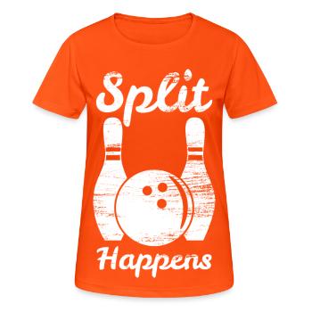 Bowling Split - Women's Breathable T-Shirt - neon orange - Front - AI Model Female 172 dark (172cm)