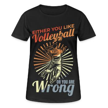 Volleyballspieler Lustiger Witz - Frauen T-Shirt atmungsaktiv - Schwarz - Vorne - AI Model Female 172 light (172cm)