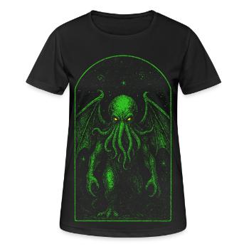 Cthulhu und der unendliche Kosmos - Frauen T-Shirt atmungsaktiv - Schwarz - Vorne - AI Model Female 172 light (172cm)