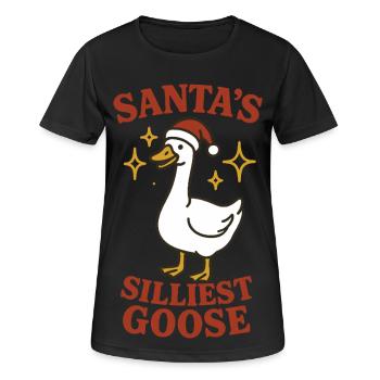 L’oie la plus stupide du Père Noël Noël drôle Père Noël - T-shirt respirant Femme - noir - Devant - AI Model Female 172 light (172cm)
