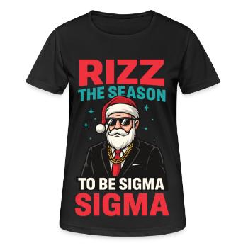 Rizz Weihnacht Sigma Santa Weihnachtsmann Gen Z - Frauen T-Shirt atmungsaktiv - Schwarz - Vorne - AI Model Female 172 light (172cm)