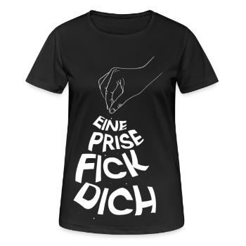 Eine Prise Fick Dich - Frauen T-Shirt atmungsaktiv - Schwarz - Vorne - AI Model Female 172 light (172cm)