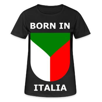 Geboren in Italia Schild - Frauen T-Shirt atmungsaktiv - Schwarz - Vorne - AI Model Female 172 light (172cm)