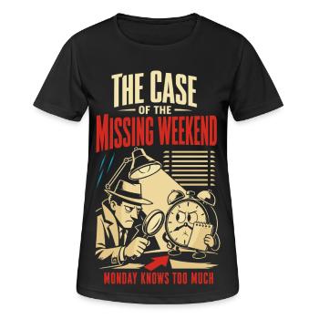 L’affaire du week-end disparu - T-shirt respirant Femme - noir - Devant - AI Model Female 172 light (172cm)