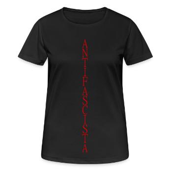 lettrage antifasciste vertical élégant - T-shirt respirant Femme - noir - Devant - AI Model Female 172 light (172cm)