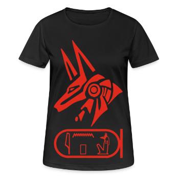 Gott Anubis (rot) - Frauen T-Shirt atmungsaktiv - Schwarz - Vorne - AI Model Female 172 light (172cm)