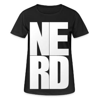 NERDY forever - NERD - Frauen T-Shirt atmungsaktiv - Schwarz - Vorne - AI Model Female 172 light (172cm)