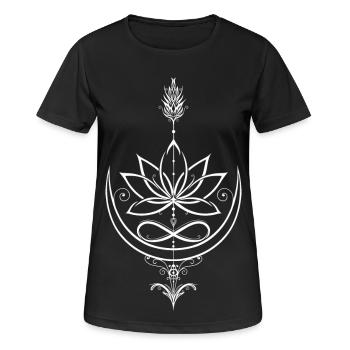 Lotus Lotusblume Yoga Pfeil - Frauen T-Shirt atmungsaktiv - Schwarz - Vorne - AI Model Female 172 light (172cm)