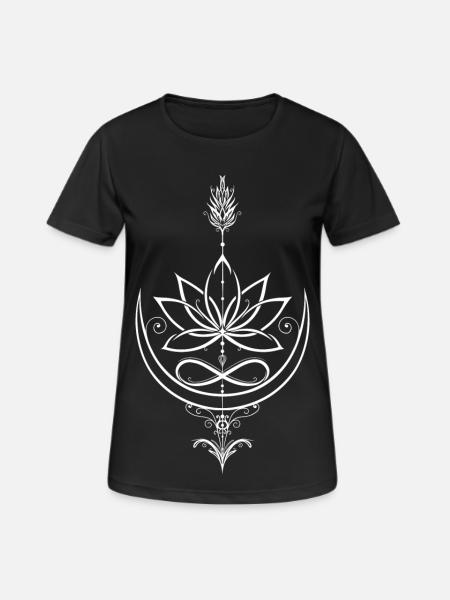 Lotus Lotusblume Yoga Pfeil - Frauen T-Shirt atmungsaktiv - Schwarz