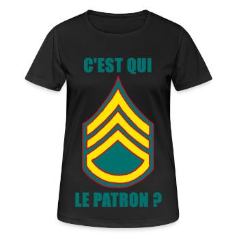 C'est qui le patron ? - T-shirt respirant Femme - noir - Devant - AI Model Female 172 light (172cm)