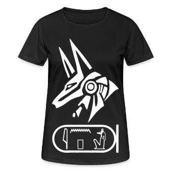 Dieu égyptien Anubis (blanc) - T-shirt respirant Femme - noir - Devant - AI Model Female 172 light (172cm)