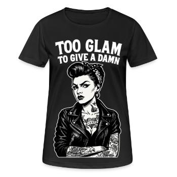 Pin-Up Rockabella : Fille tatouée hors-la-loi & veste en cuir - T-shirt respirant Femme - noir - Devant - AI Model Female 172 light (172cm)