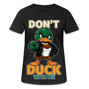 Ne me prends pas la tête drôle, canard colvert en colère - T-shirt respirant Femme - noir - Devant - AI Model Female 172 light (172cm)