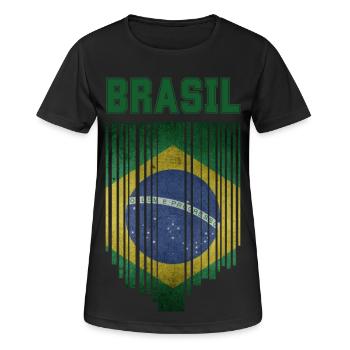Drapeau brésilien, fierté brésilienne - T-shirt respirant Femme - noir - Devant - AI Model Female 172 light (172cm)
