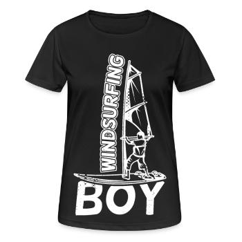 Funny windsurfer boy - Women's Breathable T-Shirt - black - Front - AI Model Female 172 light (172cm)