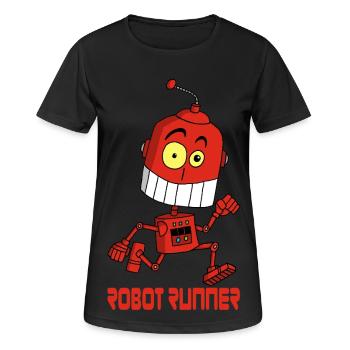 Der laufende Roboter - Frauen T-Shirt atmungsaktiv - Schwarz - Vorne - AI Model Female 172 light (172cm)