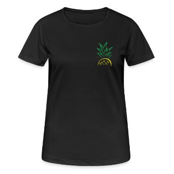 Croquis d’ananas – Graphique de fruits frais - T-shirt respirant Femme - noir - Devant - AI Model Female 172 light (172cm)