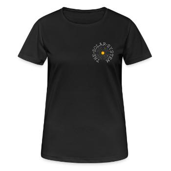 The Solar System (white) - Frauen T-Shirt atmungsaktiv - Schwarz - Vorne - AI Model Female 172 light (172cm)