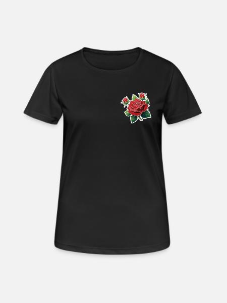 Red Rose – Rockabilly - Women's Breathable T-Shirt - black