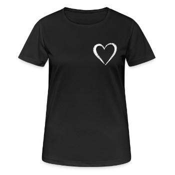 Joli cœur dessiné à la main - T-shirt respirant Femme - noir - Devant - AI Model Female 172 light (172cm)