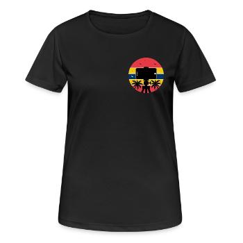 Capture Life Vibes – Créateur de Tropical Sunset - T-shirt respirant Femme - noir - Devant - AI Model Female 172 light (172cm)