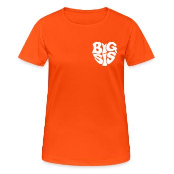 Big Sis - Frauen T-Shirt atmungsaktiv - Neonorange - Vorne - AI Model Female 172 dark (172cm)