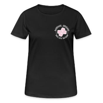 Bandade-Brigade Kleine Taten. Großes Herz. Druck auf der Brust - Frauen T-Shirt atmungsaktiv - Schwarz - Vorne - AI Model Female 172 light (172cm)