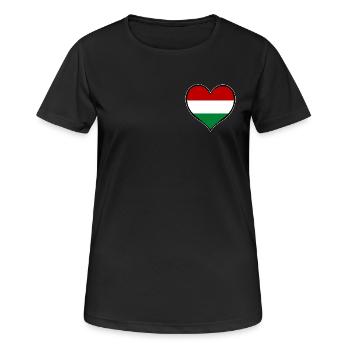 Hungary Heart Flag - Women's Breathable T-Shirt - black - Front - AI Model Female 172 light (172cm)