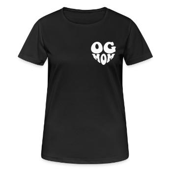 OG Mom - Logo Cœur (couleur personnalisée) - T-shirt respirant Femme - noir - Devant - AI Model Female 172 light (172cm)