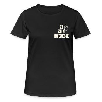 No interest in AI - Women's Breathable T-Shirt - black - Front - AI Model Female 172 light (172cm)