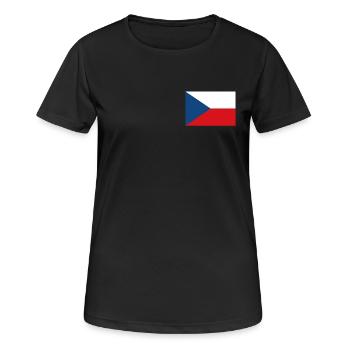 Tschechien Flagge - Frauen T-Shirt atmungsaktiv - Schwarz - Vorne - AI Model Female 172 light (172cm)