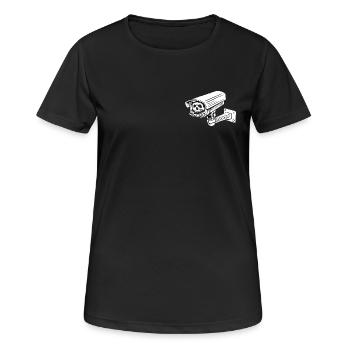 Humor Macabre Security Camera Gothic Skull - Women's Breathable T-Shirt - black - Front - AI Model Female 172 light (172cm)