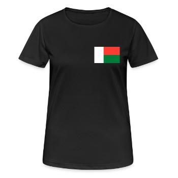 Madagaskar Flagge - Frauen T-Shirt atmungsaktiv - Schwarz - Vorne - AI Model Female 172 light (172cm)